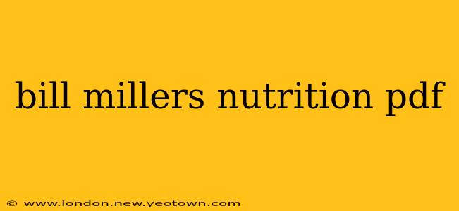 bill millers nutrition pdf