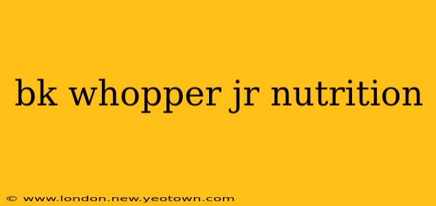 bk whopper jr nutrition