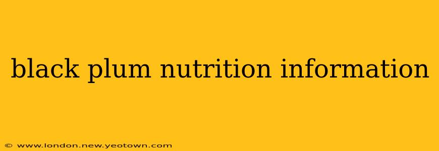 black plum nutrition information