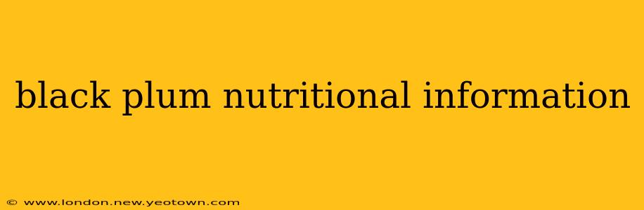 black plum nutritional information