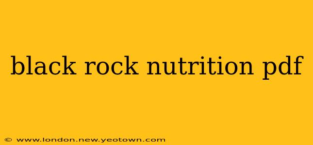 black rock nutrition pdf
