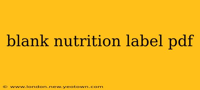 blank nutrition label pdf