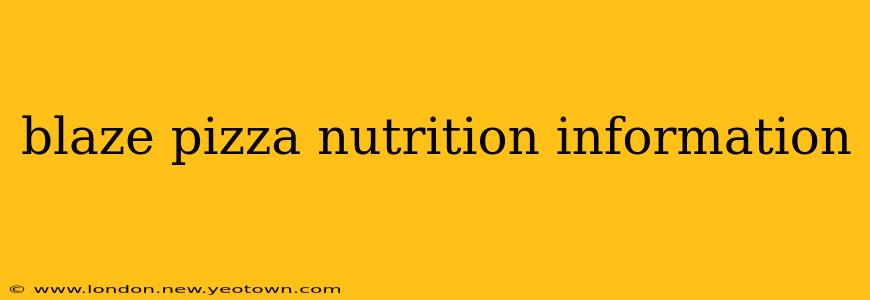 blaze pizza nutrition information
