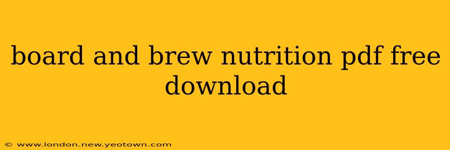 board and brew nutrition pdf free download