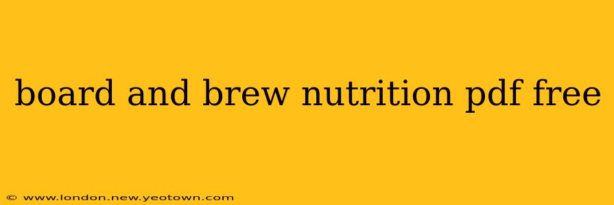 board and brew nutrition pdf free