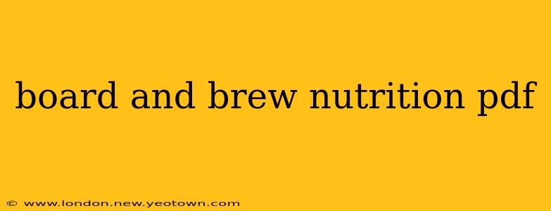 board and brew nutrition pdf