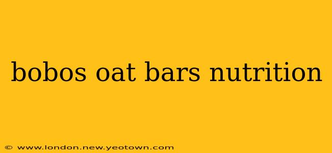 bobos oat bars nutrition