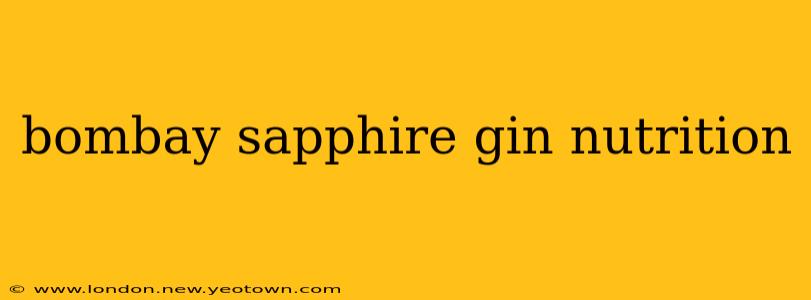 bombay sapphire gin nutrition