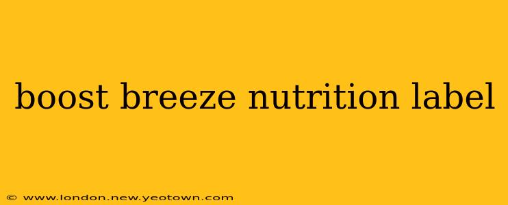 boost breeze nutrition label