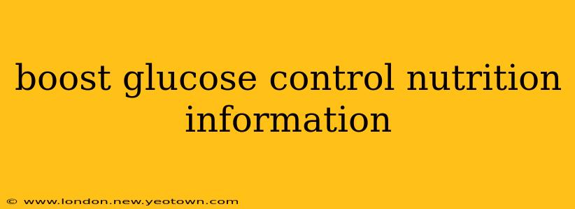 boost glucose control nutrition information