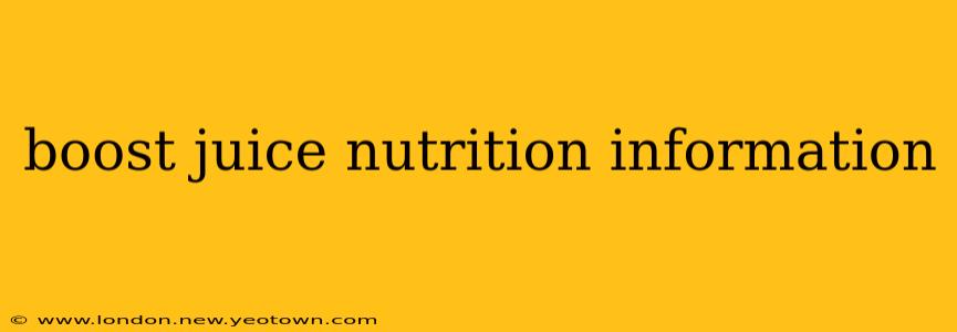 boost juice nutrition information