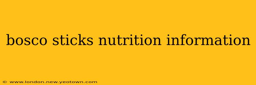 bosco sticks nutrition information