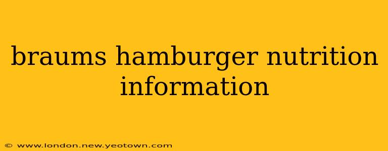 braums hamburger nutrition information