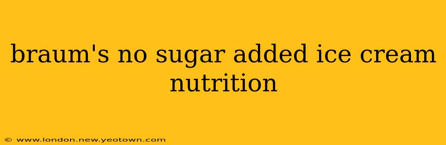 braum's no sugar added ice cream nutrition