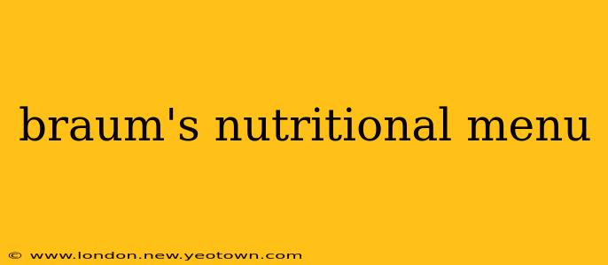 braum's nutritional menu