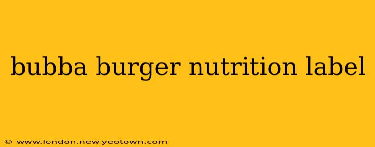 bubba burger nutrition label
