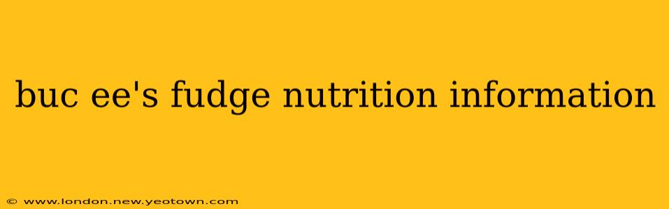 buc ee's fudge nutrition information