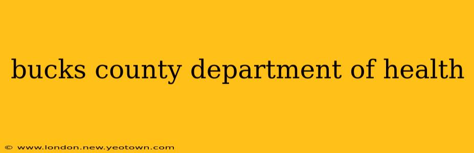 bucks county department of health