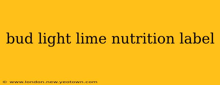 bud light lime nutrition label