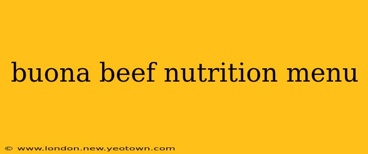 buona beef nutrition menu