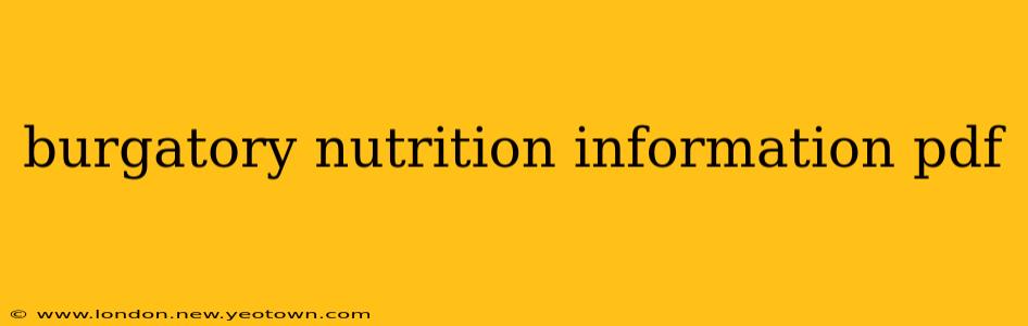 burgatory nutrition information pdf