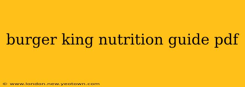 burger king nutrition guide pdf