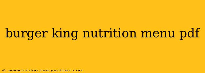burger king nutrition menu pdf
