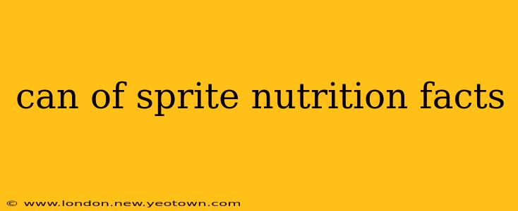 can of sprite nutrition facts