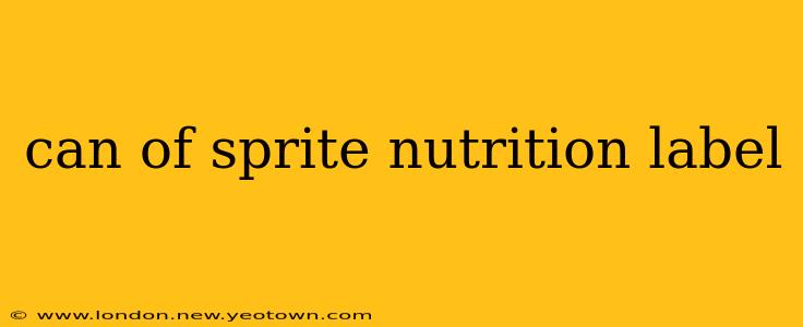 can of sprite nutrition label
