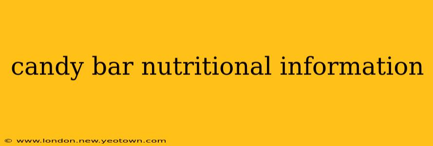 candy bar nutritional information