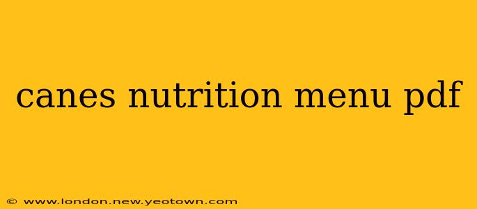 canes nutrition menu pdf