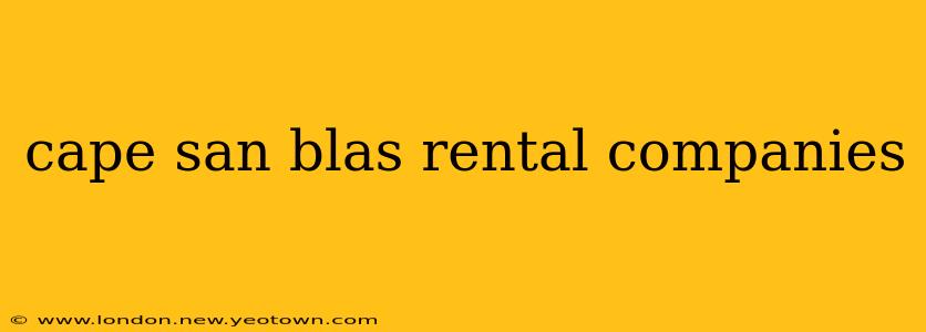 cape san blas rental companies