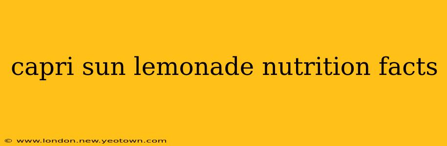 capri sun lemonade nutrition facts