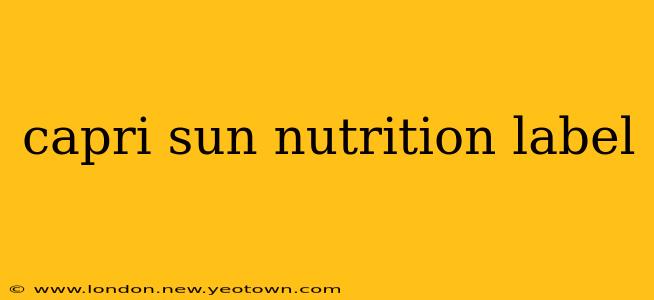 capri sun nutrition label