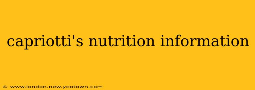 capriotti's nutrition information
