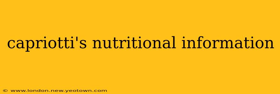 capriotti's nutritional information