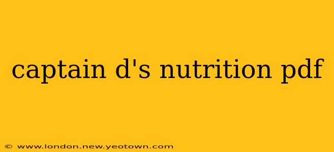captain d's nutrition pdf