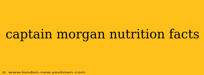 captain morgan nutrition facts