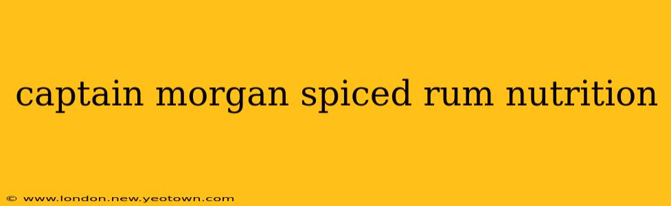 captain morgan spiced rum nutrition