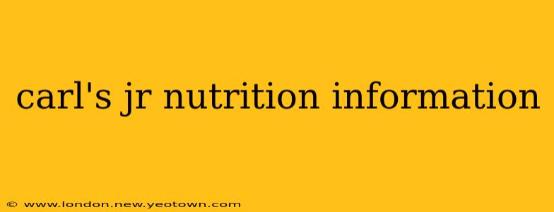 carl's jr nutrition information