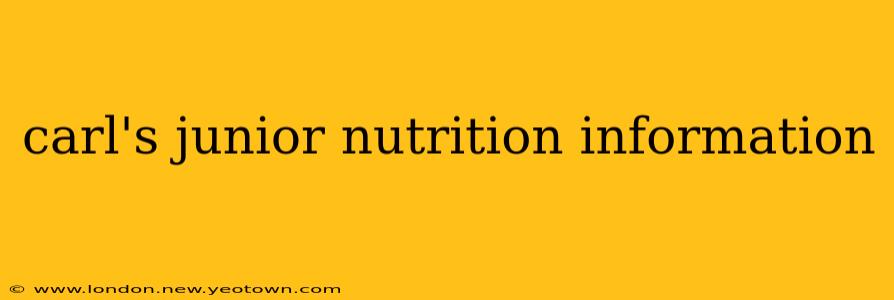 carl's junior nutrition information