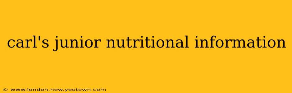 carl's junior nutritional information
