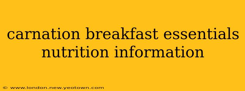 carnation breakfast essentials nutrition information