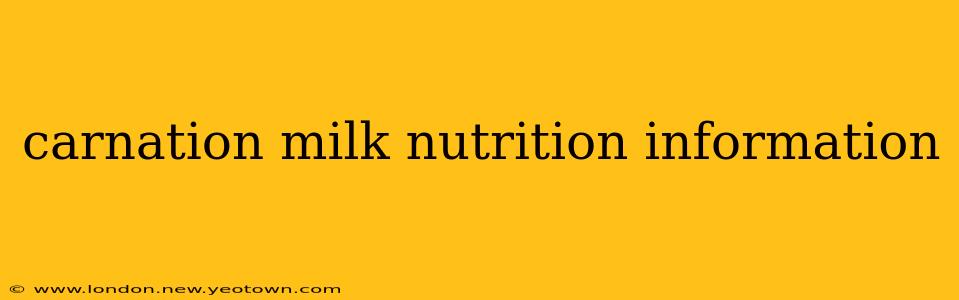 carnation milk nutrition information