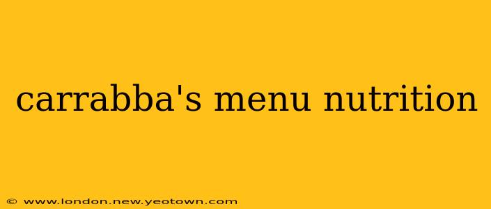carrabba's menu nutrition