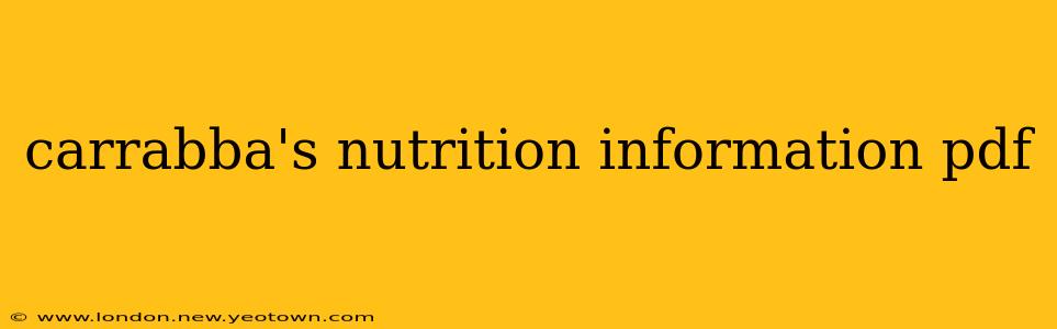 carrabba's nutrition information pdf