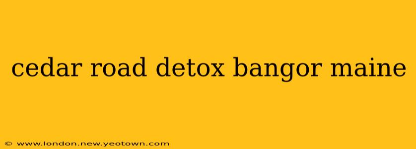 cedar road detox bangor maine