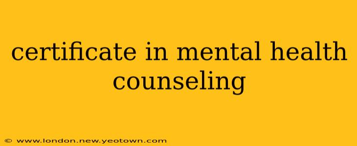 certificate in mental health counseling