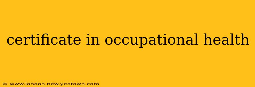 certificate in occupational health