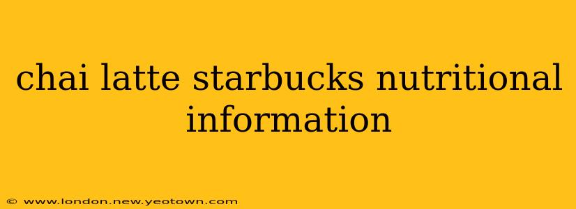 chai latte starbucks nutritional information